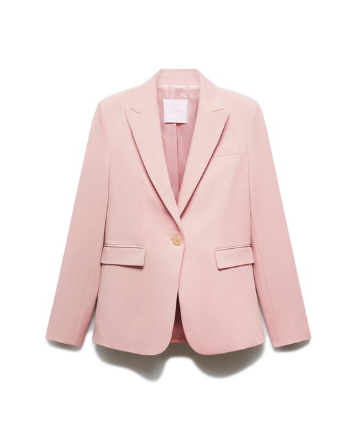 Mango Pink Fitted Suit Blazer
