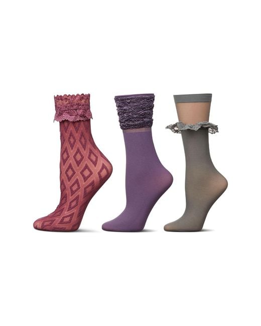 Memoi Multicolor Assorted 3-Pack Crew Socks