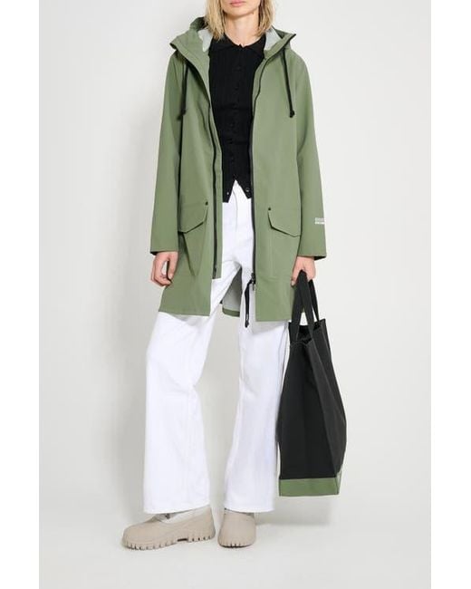 Stutterheim Green Mosebacke Patch Matte Raincoat