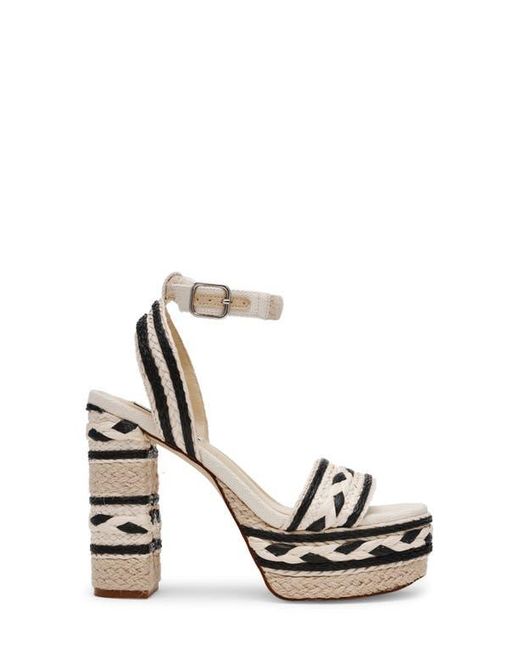 Steve Madden White Lucci Espadrille Ankle Strap Platform Sandal