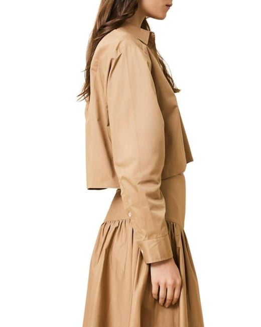 Solid & Striped Brown The Cropped Avril Button-Up Shirt