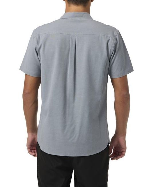 O'neill Sportswear Blue Heathered Short Sleeve Button-Up Shirt for men