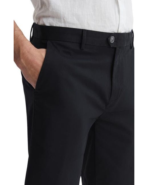 Reiss Black Wicket Stretch Cotton Chino Shorts for men