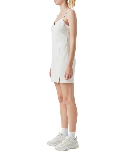 Grey Lab White Strappy Back Minidress