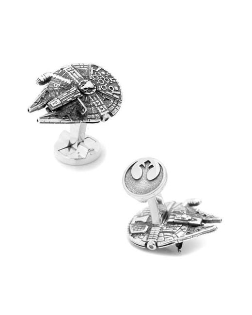Cufflinks Inc. Metallic Star Wars Millennium Falcon Cuff Links for men