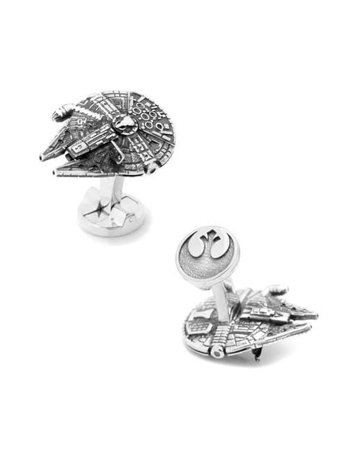Cufflinks Inc. Metallic Star Wars Millennium Falcon Cuff Links for men