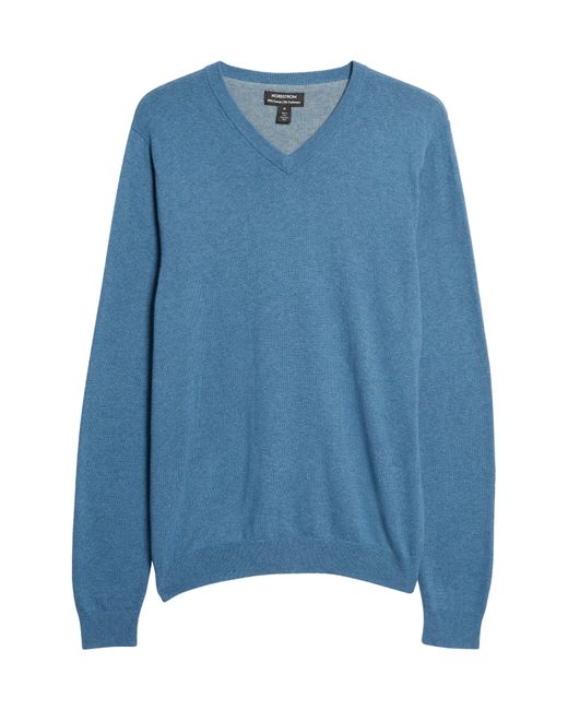 Nordstrom Blue Shop Cotton & Cashmere V-neck Sweater for men