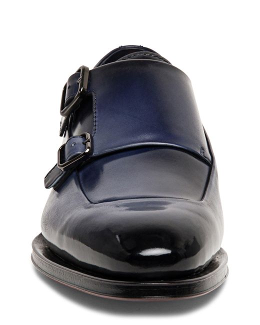 Santoni Blue Eros Fulu Double Monk Strap Shoe for men