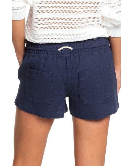 Roxy Blue Oceanside Cotton Drawstring Shorts