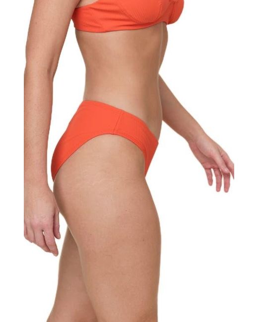 Andie Red Hipster Rib Bikini Bottoms