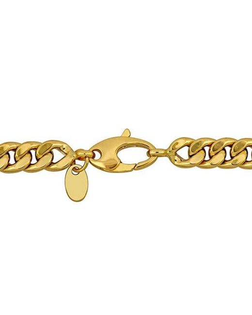 Julianna B Metallic Cubic Zirconia Curb Link Bar Bracelet 14K