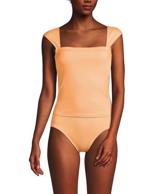 Lands' End Women's Orange Square Neck Underwire Square Back