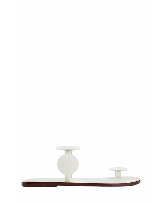 Bernardo White New Moon Toe Loop Sandal