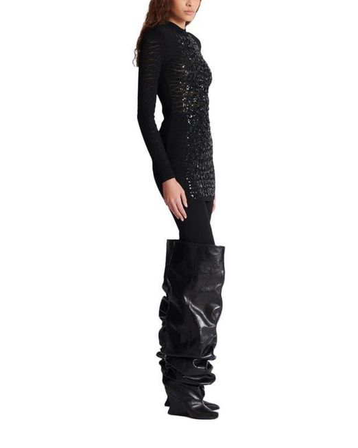 Balmain Black Short Sequin Dress