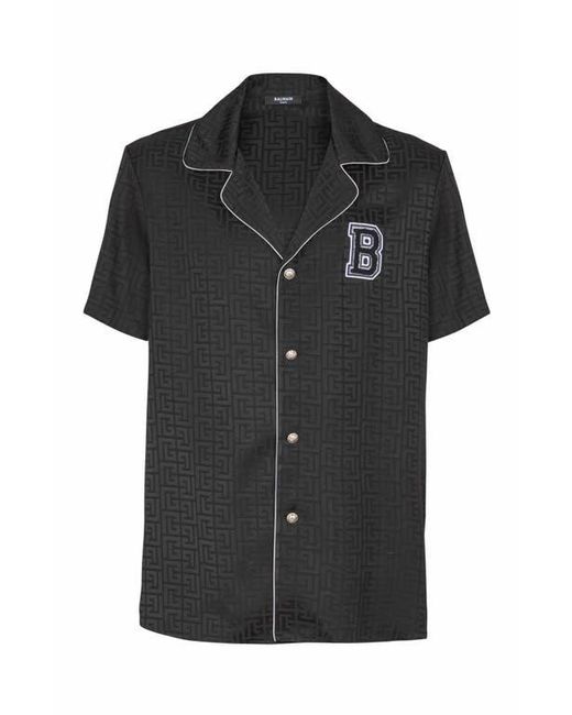 Balmain Black Varsity Pyjama Shirt for men