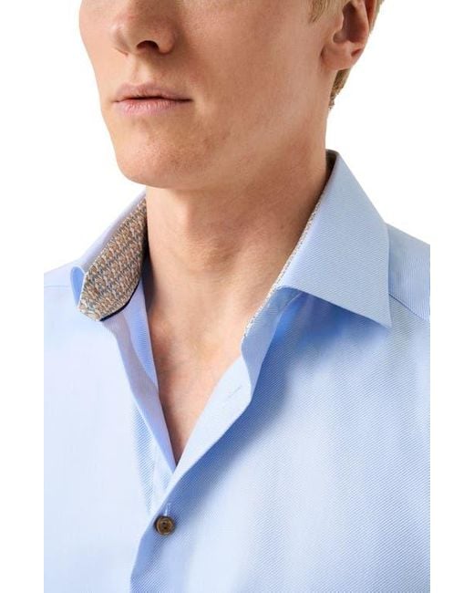Eton Slim Fit Textured Dress Shirt in Blue for Men | Lyst Eton Slim Fit Textured Dress Shirt in Blue for Men | Lyst