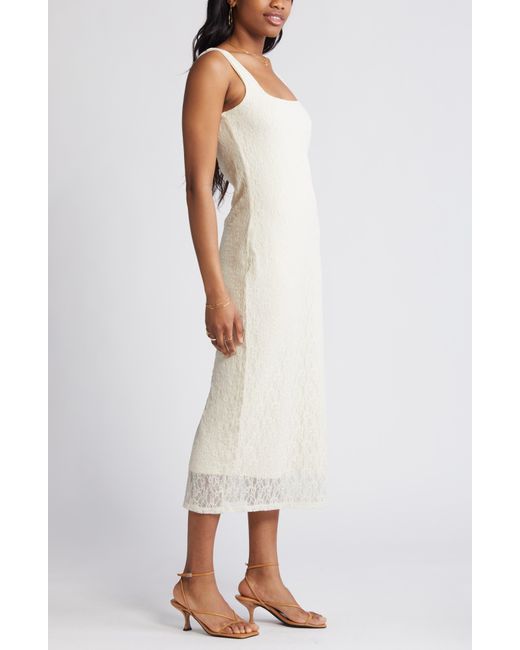 BP. White Lace Sleeveless Maxi Dress