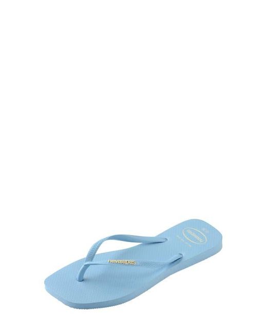 Havaianas Blue Slim Square Logo Flip Flop