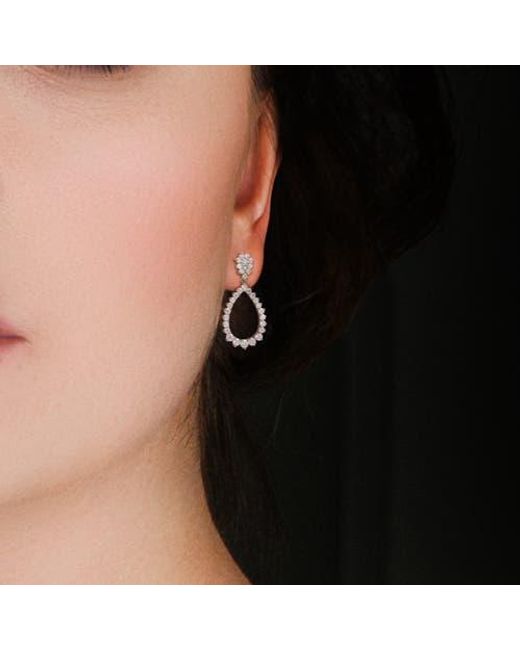 Julianna B White Moissanite Open Teardrop Dangle Earrings