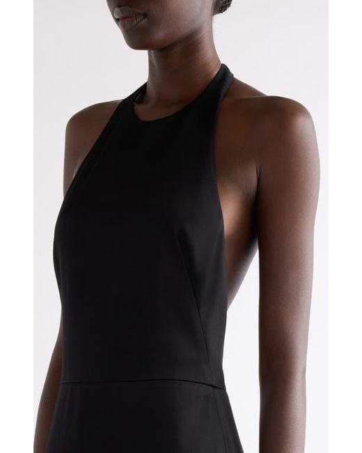 Givenchy Black Halter Neck Crepe Back Satin Gown