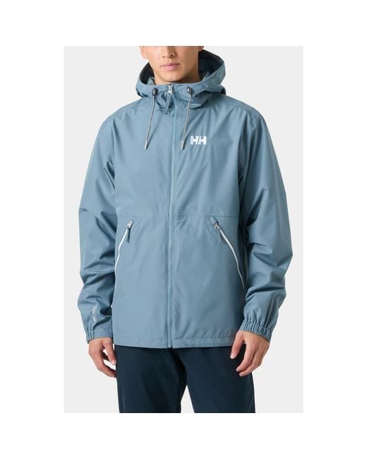 Helly Hansen Blue Sandoy Waterproof Rain Jacket for men