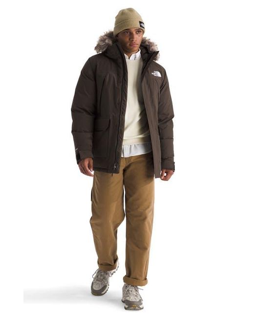 The North Face Brown Mcmurdo Waterproof 600 Fill Power Hooded Down Parka With Faux Fur Trim for men