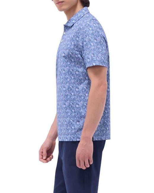 Bugatchi Blue Victor Ooohcotton Floral Polo for men