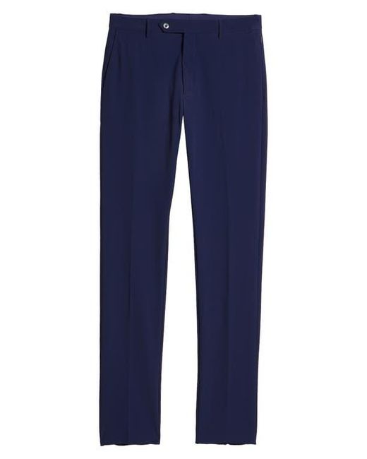 Zanella Blue Active Stretch Flat Front Pants for men
