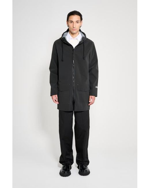 Stutterheim Black Stockholm Patch Matte Raincoat