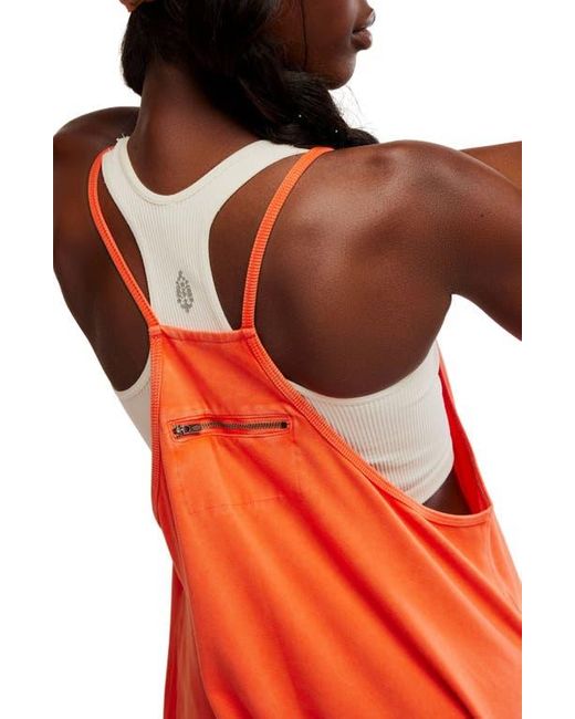 Free People Orange Fp Movement Hot Shot Jumpsuit