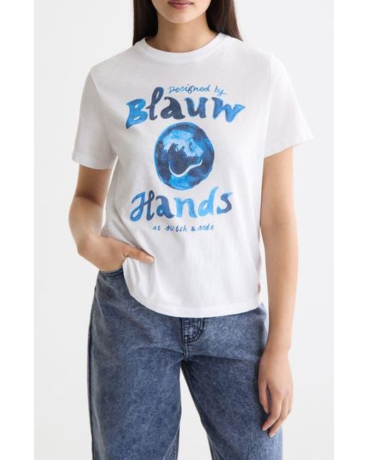Scotch & Soda Blue Earth Washed Graphic T-Shirt