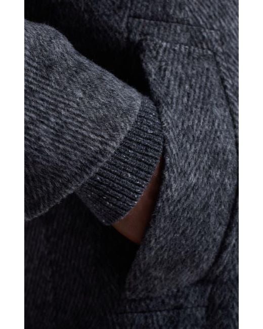 Bugatchi Gray Herringbone Wool Blend Car Coat for men