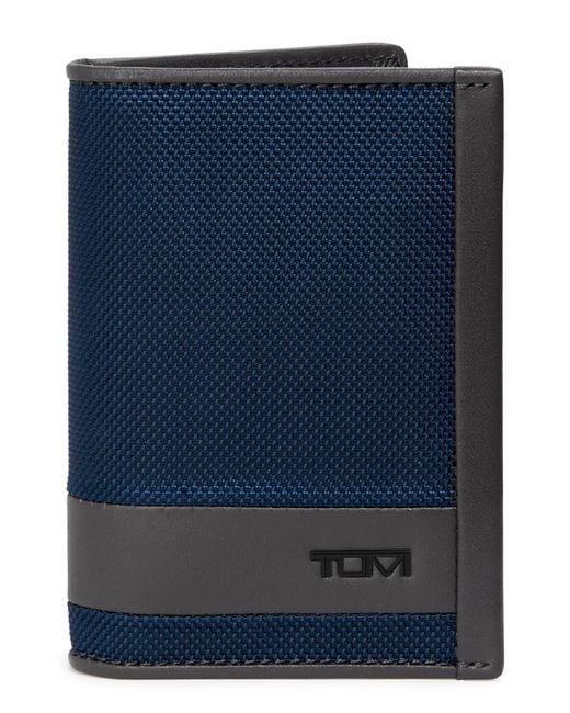 Tumi Blue Ballistic Nylon & Leather Card Case