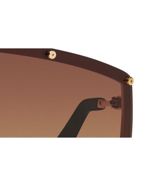 Quay Brown On Set 70mm Oversize Shield Sunglasses
