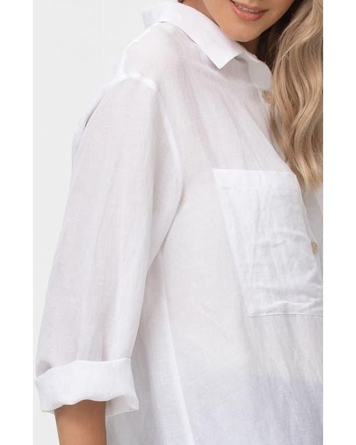 PIETRO BRUNELLI MATERNITY White Button Down Maternity Shirt