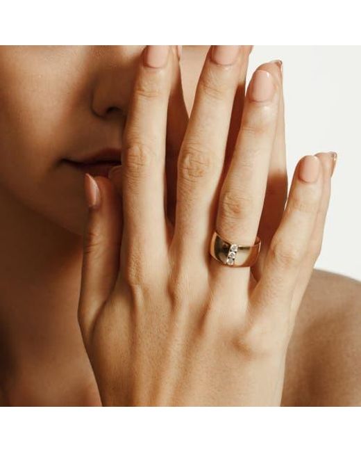 Michael M Metallic Orb Diamond Split Cigar Ring