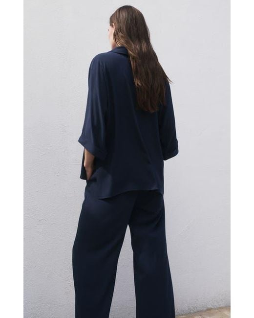 Mango Blue Oversize Flowing Top