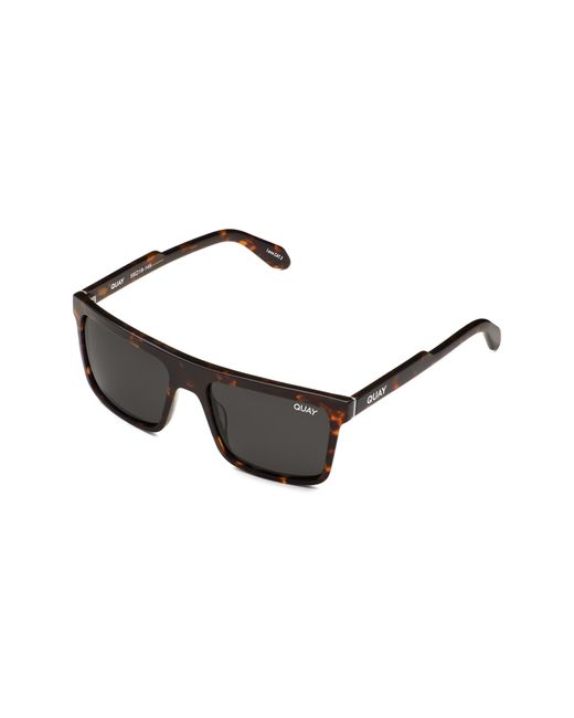 Quay Black Let It Run 48mm Small Polarized Square Sunglasses for men