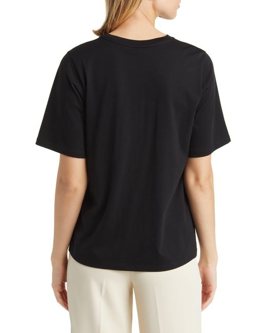 Nordstrom Black Relaxed Fit Pima Cotton Crewneck T-shirt