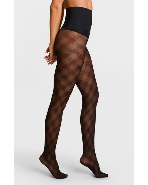 Commando Brown Plaid Sheer Tights