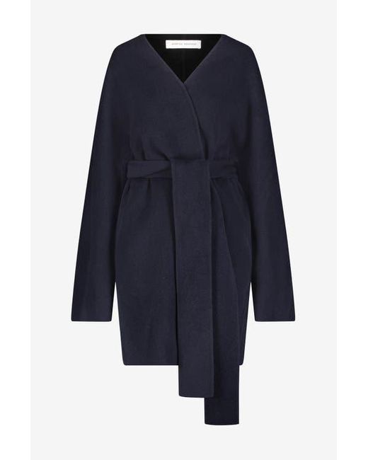 Marina Moscone Blue Double Faced Wool Cocoon Coat