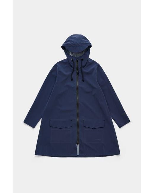 Stutterheim Blue Mosebacke Patch Matte Raincoat