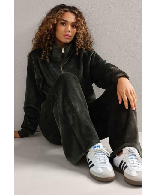 Rhone Black Plush Half Zip Pullover