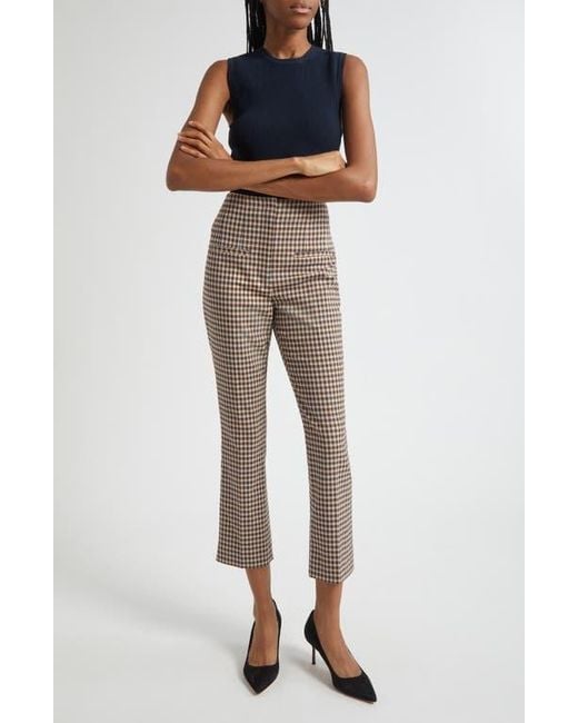 Veronica Beard Multicolor Kean Check Crop Pants