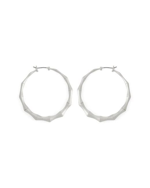 AllSaints White Medium Angular Hoop Earrings