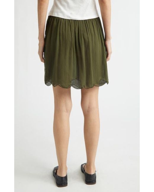 Bode Green Mab Button Silk Georgette Skirt
