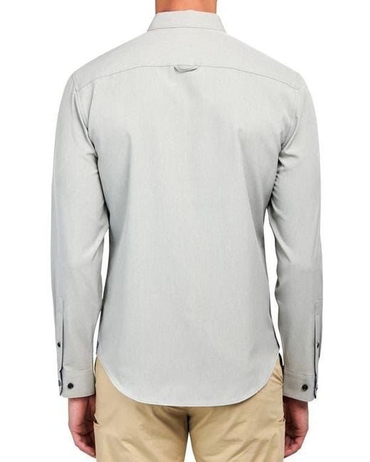 Brooklyn Brigade Gray Slim Fit Solid 4-Way Stretch Performance Long Sleeve Shirt for men
