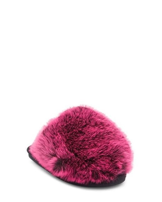 Steve Madden Pink Poof Faux Fur Slipper