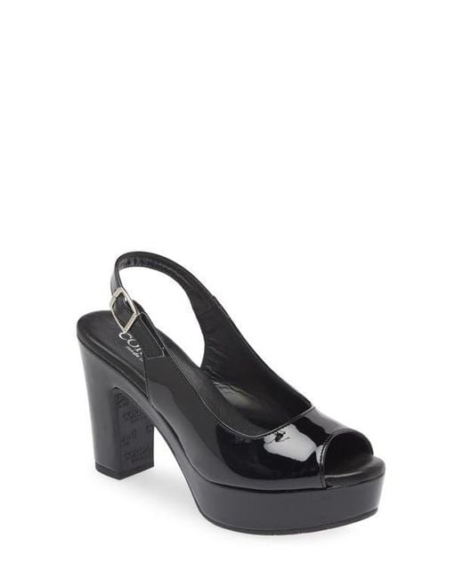 Cordani Black Tyler Peep Toe Slingback Pump