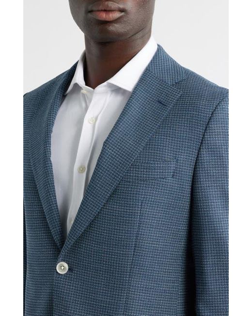 Boss Blue Hutson Slim Fit Micocheck Wool Blend Sport Coat for men